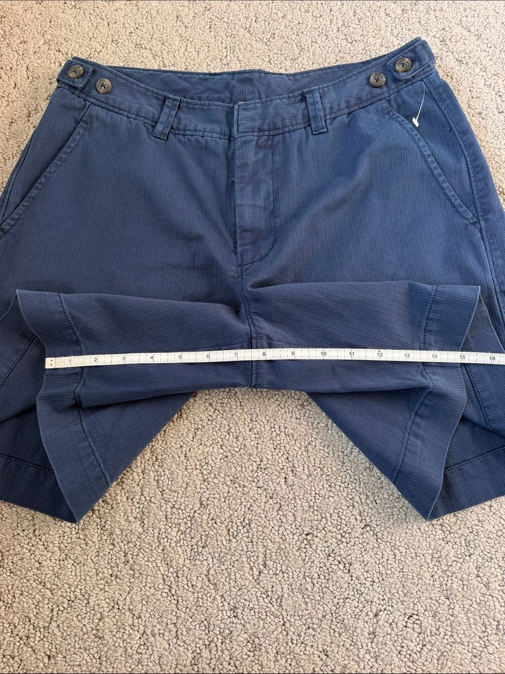 Free People Keepsake Herringbone Chino Shorts Blue Women’s Size 8 NWOT
